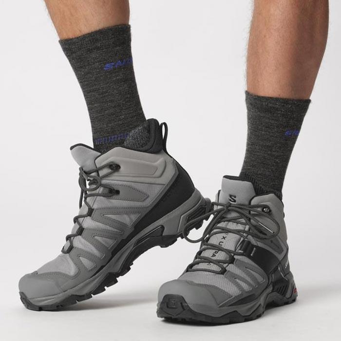 Salomon Shoes X Ultra 4 Mid Gtx Shskin Qush Blac