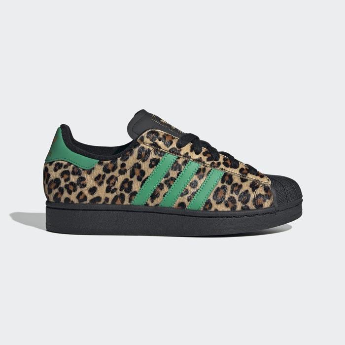 Adidas Superstar Ii W Black Green Leopard